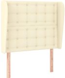 vidaXL Hoofdbord met randen 83x23x118/128 cm kunstleer crèmekleurig
