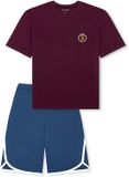 SCHIESSER Shortama Jongens Pyjamas Katoen Pruim Logo Korte Mouw Maat 152
