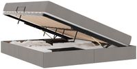 vidaXL Opbergbed met matras en opslag Taupe 180 x 200 cm Polyester