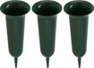 DK Design vase de tombe plastique - 3x - vert - H26 cm - décoration de tombe - vase à fleurs pour lieu de commémoration/cimetière