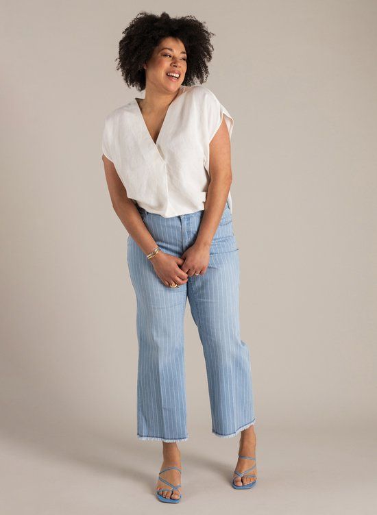 YEST CURVE Nilia Bottoms - Light Denim Bleached - maat 2(50)