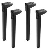 Merkloos Solidchoice - 4 Stuks Vouwbare Tafelpoten 35 cm RVS Zwart 90 Graden