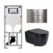 Geberit QeramiQ Dely Swirl Toiletset - 36.3x51.7cm - Geberit UP320 inbouwreservoir - met Burda frame - slim zitting - steel bedieningsplaat - rechthoekige knoppen - mat zwart
