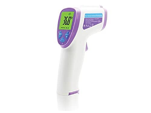 GIMA - Contactloze onmiddellijk afleesbare infrarood multifunctionele thermometer voor volwassenen, kinderen en baby's. Meting op voorhoofd en oor, met koortsalarm, ook voor voorwerpen en vloeistoffen