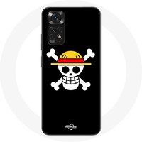 Maniacase Hoesje voor Xiaomi Redmi Note 11 4G One Piece Manga Death's Head Zwarte achtergrond