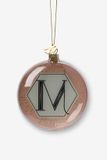 Sissy-Boy Kerstbal Letter M Glas L.Roze 8 cm