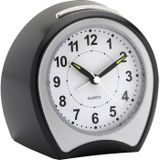 Mebus 42378 Wekker Kwarts Zwart Fluorescerende Wijzers Slepend uurwerk (geluidsloos)