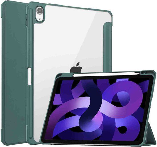 iMoshion Trifold Hardcase Bookcase - Green - for Apple iPad Air 5 (2022) / iPad Air 4 (2020) - 11 inch
