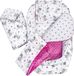Medi Partners 5-delige Babynest Set 100x60x15 Uitneembaar inzetstuk Bed Knuffel Nestje Baby deken Pasgeboren 100% katoen (Teddy met een donkerroze Minky)
