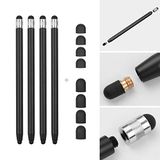 Lunso 4 stuks - Stylus touchscreen pennetjes - Zwart