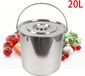 Trendique seau alimentaire - 20 L - Acier inoxydable - Avec couvercle