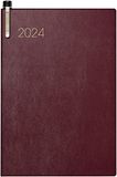 BRUNNEN Weekkalender model 723 2024 2 pagina's = 1 week bladgrootte 7,6 x 11,2 cm bordeaux