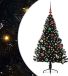 vidaXL - Plastique - Pré-éclairé - Sapin de Noël - avec - 150 - LED - Noir - 150 - cm - PVC