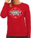 Bellatio Decorations Have fear Turkey is here sweater met sterren embleem in de kleuren van de Turkse vlag - rood - dames - Turkije supporter / Turks elftal fan trui / EK / WK / kleding L