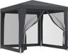 vidaXL Partytent met 4 mesh zijwanden 2,5x2,5 m HDPE antracietkleurig