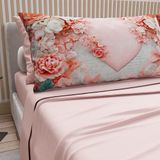 PETTI Artigiani Italiani - Katoenen beddengoed met kussenslopen met digitale print, bedlakens voor Frans bed, beddengoedset Fantasia 335, licht poeder, 100% Made in Italy