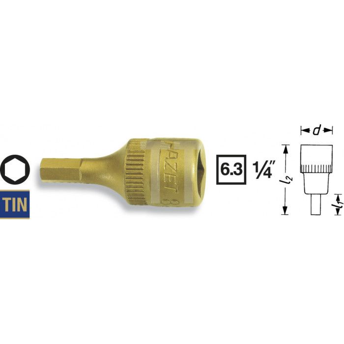 HAZET 8501-3 Moerdraaier stukken Chroom-vanadium staal