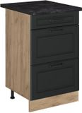 Vicco Keukenonderkast R-Line, Antraciet landelijk/Goudkleurig Eiken, 50 cm