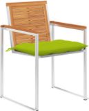 vidaXL Fauteuils de jardin avec coussins - Acacia massif - Vert clair