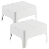 Set Shaf Alaska Set van 2 bijzettafels voor de tuin, wit, 2 stuks