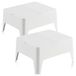 Set Shaf Alaska Set van 2 bijzettafels voor de tuin, wit, 2 stuks