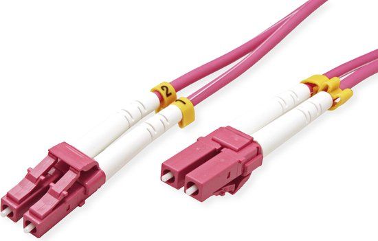 Value F.O. kabel 50/125µm OM4, LC/LC, LSOH, violet, 0,5 m