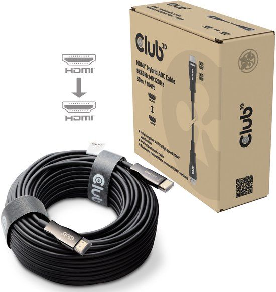 Club 3D HDMI™ Hybrid AOC Cable 8K60Hz/4K120Hz 50m