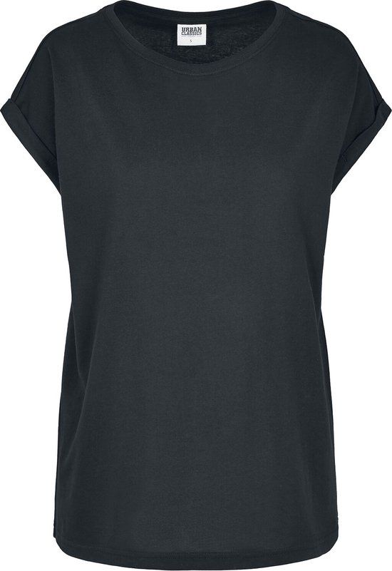 Urban Classics Organic Extended Shoulder Tee Dames T-shirt - Zwart - 4XL