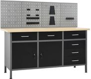 vidaXL Werkbank met 4 gereedschapswanden