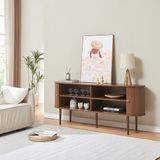 en.casa Sideboard Mapia dressoir 166x40x70 cm walnootkleurig