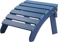 Vevor Set van 2 Voetenbank Adirondack Ottoman 475x480x350mm HDPE Tuinstoel Blauw
