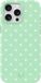 AVY Hoesje geschikt voor Apple iPhone 14 Pro | Mint Breeze | Polka Dots | Matcha & Wit | Hard Shell Back Cover | Compatibel met MagSafe & Qi2