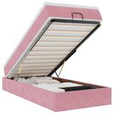 vidaXL Ottoman Bed with Mattress 90x190cm Velvet Pink