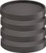 Prosperplast Plantenonderzetter/multiroller - 4x stuks - rond - antraciet - kunststof - 35 cm