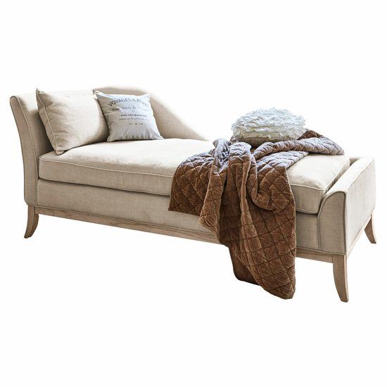 LOBERON Chaise longue Alphonse beige