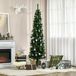 Sapin de Noël artificiel 195 cm, 556 branches, 27 pommes de pin, support pliable, vert