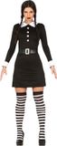 Fiestas Guirca Robe Thursday pour femme S (36-38) Déguisement Halloween Wednesday Addams