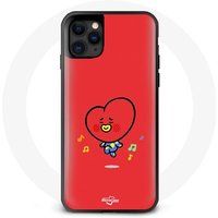 Maniacase Hoesje voor Iphone 13 Pro Max BTS Bangtan Boys BT21 TATA V Rode Achtergrond