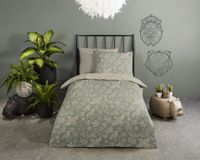 Good Morning dekbedovertrek bladeren en vogels - Peuter 120x150 cm - Groen - 100% Katoen renforcé