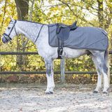 QHP Fleecedeken voor paarden, Grijs, Maat L