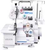 VEVOR Overlock Naaimachine, 1250 Steken Per Minuut, 3- en 4-Draads Naaien, Wit
