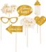 Haza babyshower foto prop set - 2x 7-delig - goud/wit