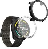 kwmobile 2x cover geschikt voor Suunto Vertical 2 - Fitnesstracker cover van gehard glas en kunststof frame set zwart / transparant