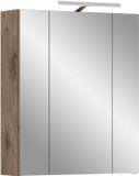 Xonox Spiegelkast Ice - Mat Zwart & Nox Oak - 60x70x18 Cm
