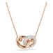 Swarovski Ketting rose-goud / transparant