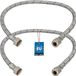 KOTARBAU® 2 Pièces - Tuyau de raccordement flexible 3/8"x3/8" - Tuyau de raccordement pour robinetterie 60 cm - Tuyau de robinet flexible - Écrou tournant x Raccord à compression - Tuyau de raccordement sanitaire - Tuyau de raccordement tressé en acier inoxydable