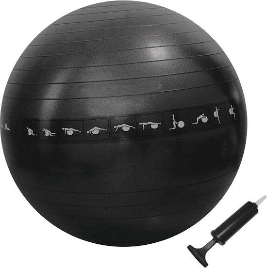 RS Sports Fitnessbal anti burst - Ø 65 cm - Zwart