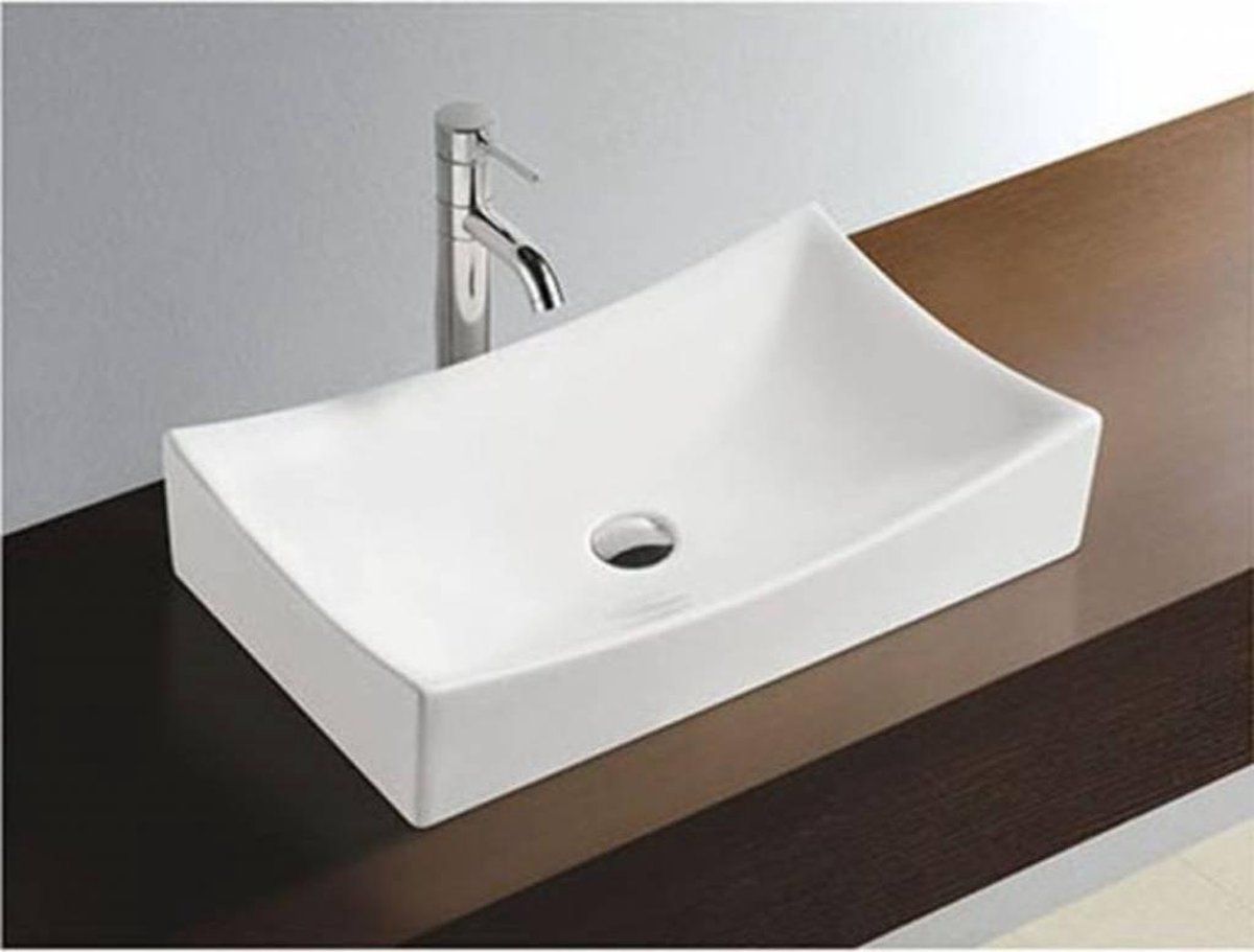 Wiesbaden Slide Opzet Wastafel - 65x39.5x13.5cm - Wit