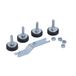 Garlando Régulateur de hauteur, pieds métalliques argentés, set de 4 pièces