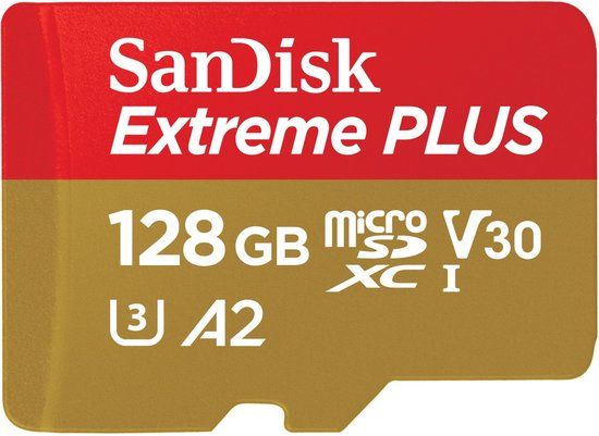 SanDisk MicroSDXC Extreme Plus 128GB - 200MB/s Read, 90MB/s Write - A2 - V30